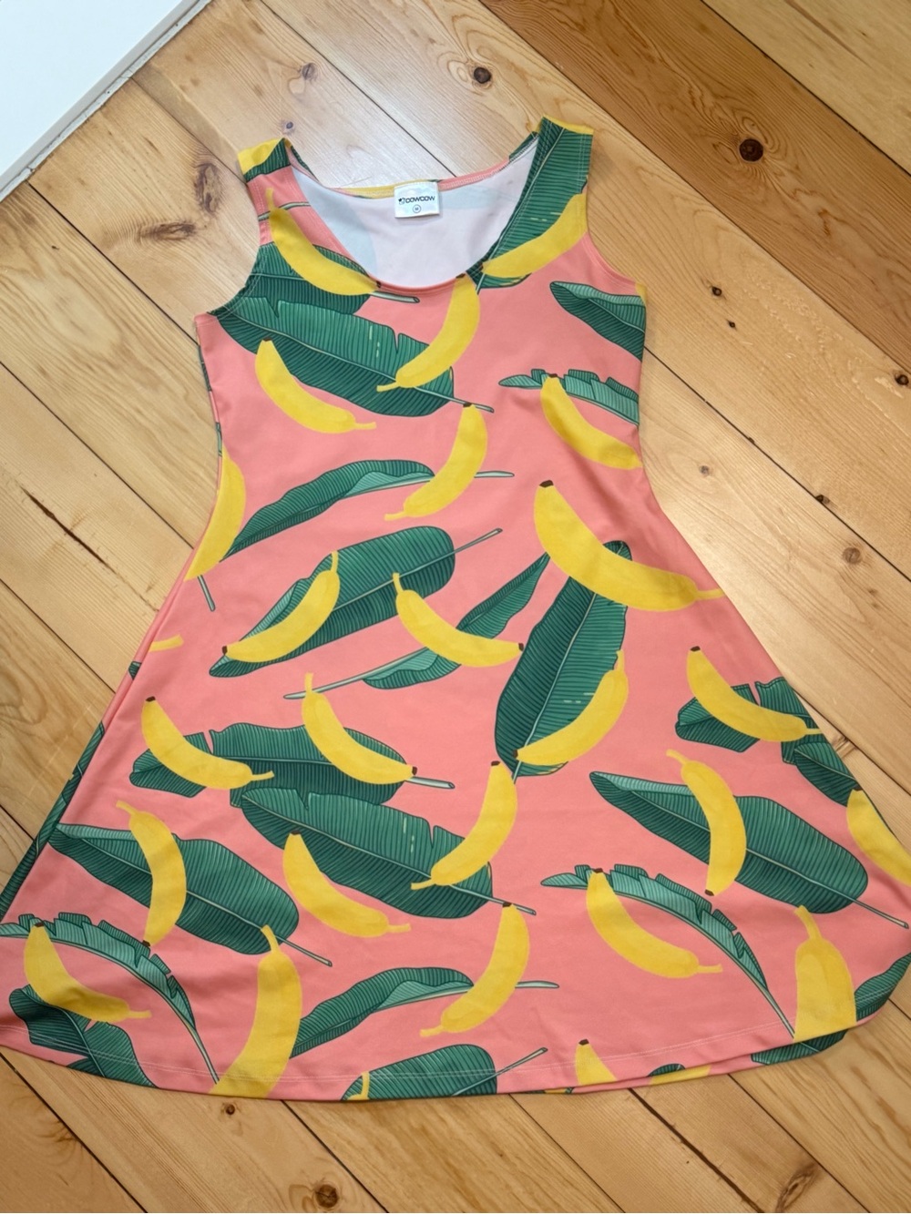 Tea Collection Pink Banana & Green Leaf Casual Women’s Dress Small Amazon